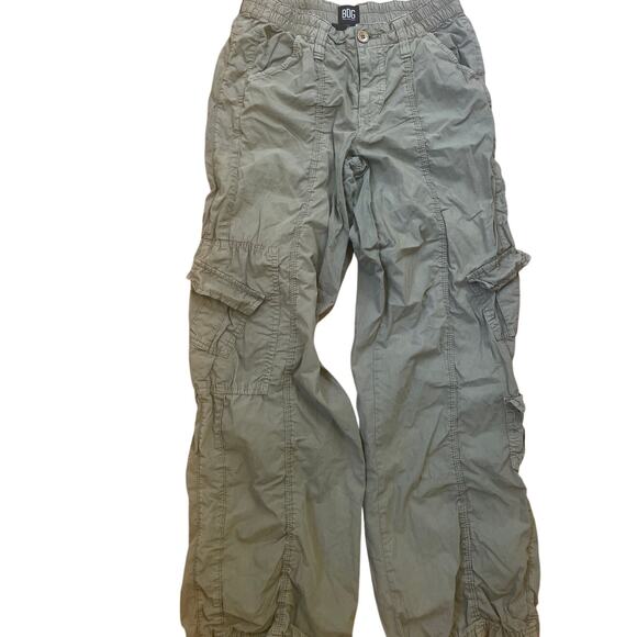 Y2K BDG olive baggy cargo pants with elastic waistband with 5 pockets - Picture 1 of 4